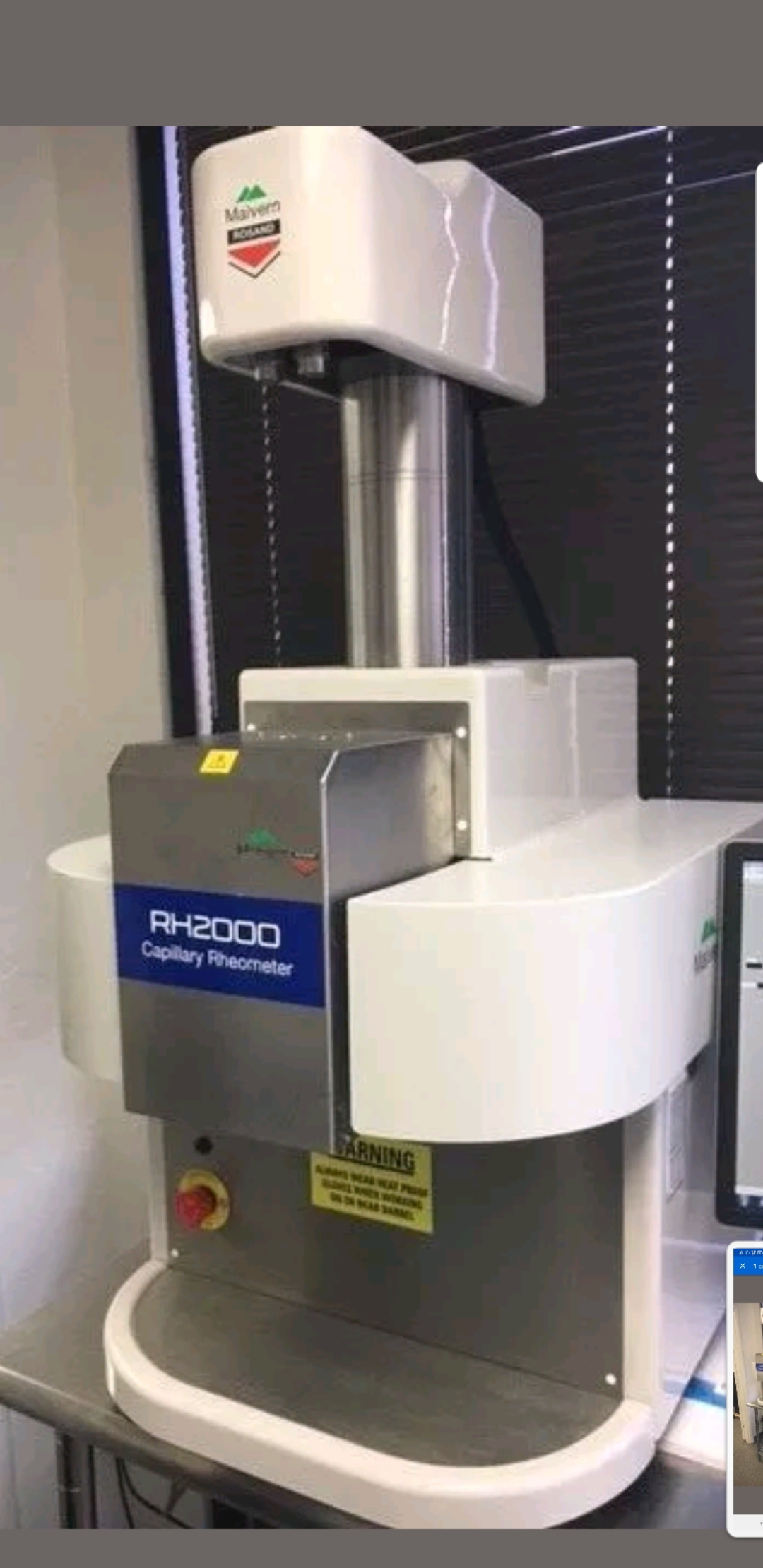 Used Malvern Panalytical Capillary Rheometer Rosand rh2000 for sale by